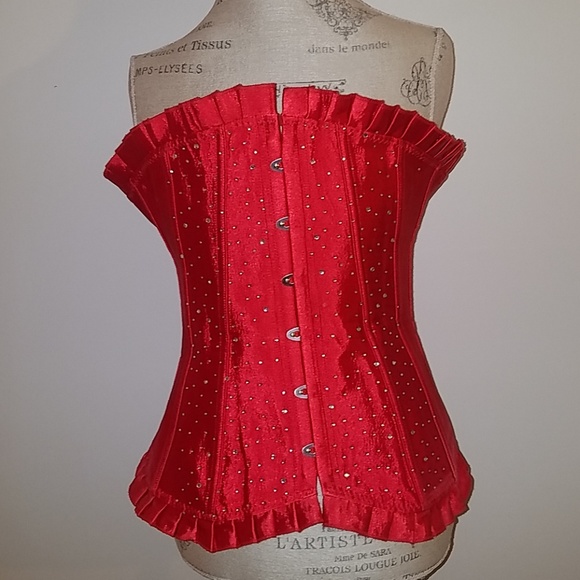 Other - Red bustier with rhinestones